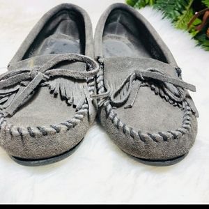 Grey suede Minnetonka size 7.5 shoes